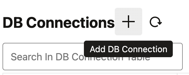 DB Connections panel in GoldenGate web UI